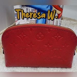 LOUIS VUITTON RED EMPREINTE COSMETIC PM, NEW